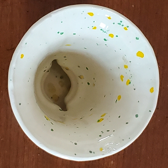 Vintage Off White Haeger Pottery Vase Dove Love Birds Fluted MCM Speckled 1975 - Picture 5 of 8